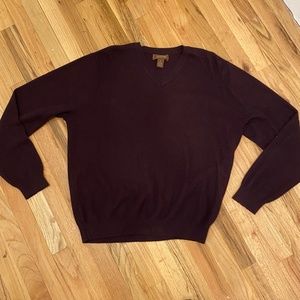 Tasso Elba Mens Silk Cashmere Deep Maroon V-Neck Sweater XL Extra Large